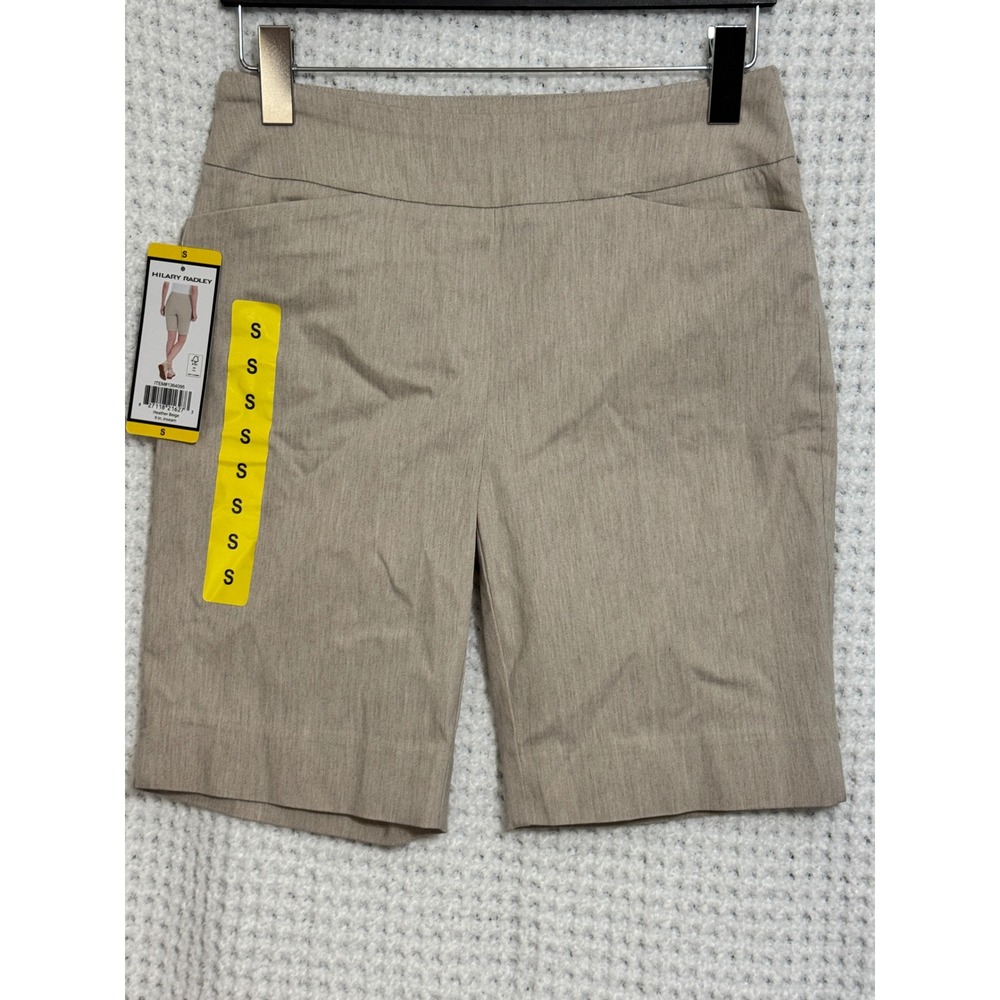 Hilary Radley Womens Heather‎ Beige Shorts Size S Pull On Career Casual